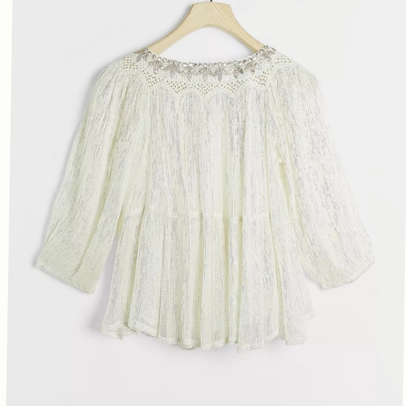 💯%Anthropologie Madi Shimmer Swing Blouse - Picture 10 of 12